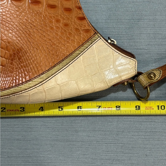 Brahmin Cream, Brown and Green Crocodile Pattern Shoulder Bag Vintage? - Picture 13 of 15